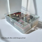 Extra Large 16 Slots Acrylic Clear Photocard Storage Box Movable Divider Blocks Kpop Organizer